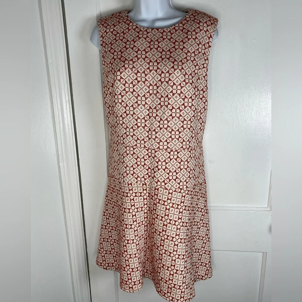 Tory Burch NWT Fit & Flare Red and White Patterned Dress
